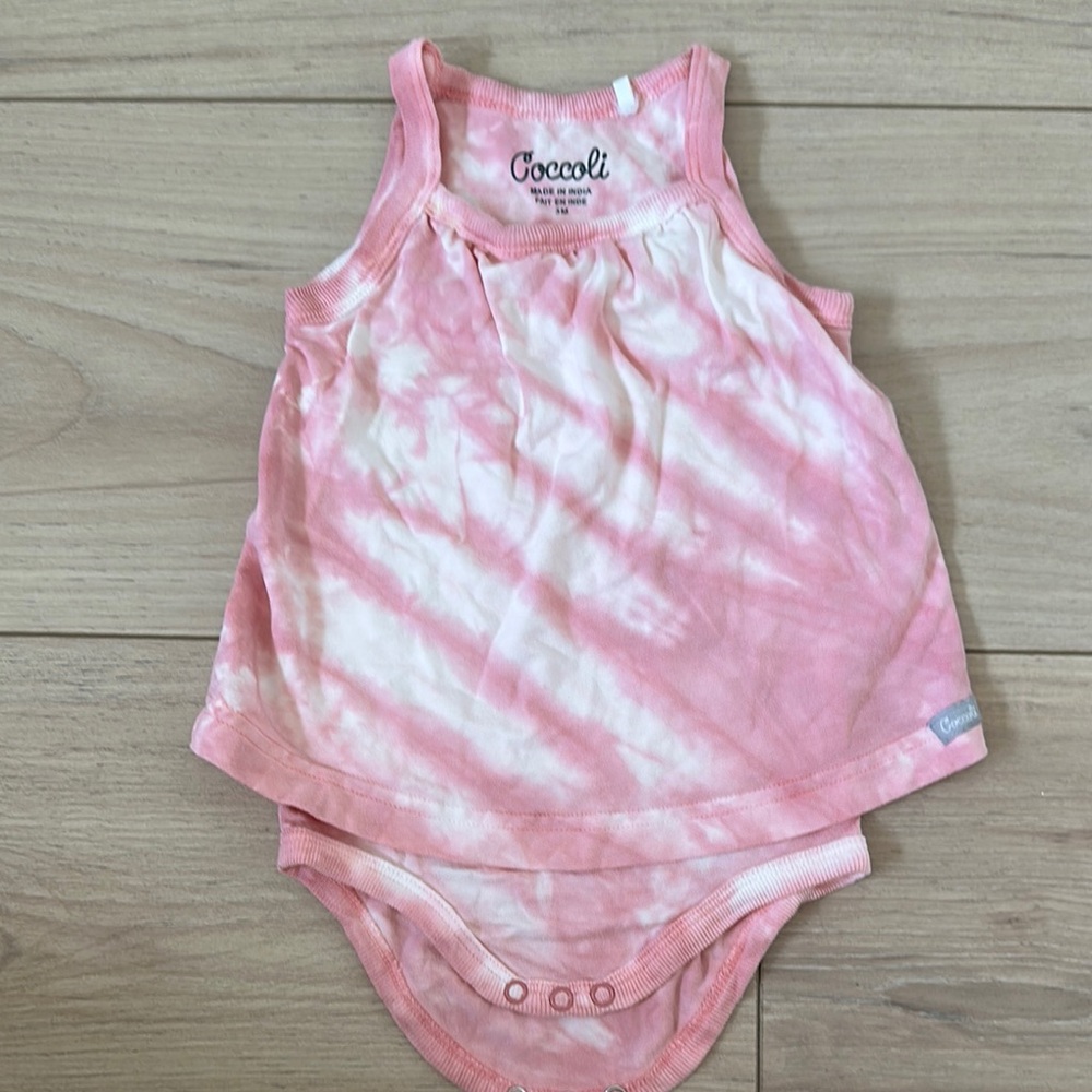Coccoli Pink and White Bodysuit with Soft Fabric
